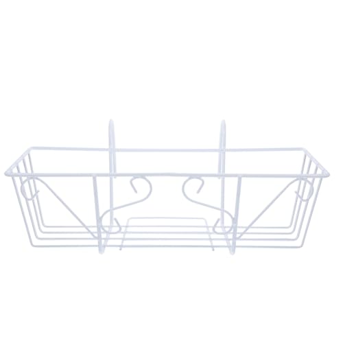 Gogogmee 1Pc Wrought Iron Flower Rack Sturdy Hanging Railing Planter Holder for Balcony Courtyard Garden Decor Durable Iron Art Design Easy to Use