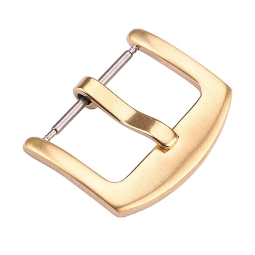 Boucle ardillon en acier brossé doré ultra résistant pour montre 20 mm