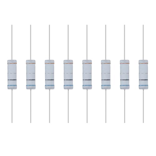 Image of sourcing map 10Pcs 0.68R Ohm Resistor, 5 Watts 5% Tolerance Metal Oxide Film Resistor Axial Lead, Flame Proof for DIY Electronic Projects Circuits Experiments