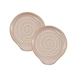 Bico Light Beige Spoon Rest Set, Set of 2, Microwave and Dishwasher Safe, for Kitchen Counter, Stove Top, Coffee Table