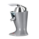 El modelo CW100 LIO también está equipado con un bloque antigoteo, un contenedor de jugo de gran capacidad (400 ml) y una bandeja de filtro para pulpa y semillas con malla ajustable. El exprimidor, correctamente montado y conectado a la red, se activa automáticamente después de presionar la fruta en la cabeza. Los pies antideslizantes proporcionan una adhesión estable al sustrato. El dispositivo también es muy fácil de usar y limpiar.