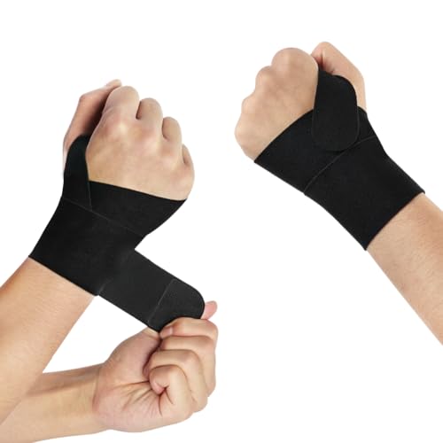 Beugo Bandage de Poignet, Attelle de Poignet Réglable, Bandes de Poignets de Gym pour Hommes et Femmes, pour Sport, Fitness, Travail ou Usage Quotidien (2PCS)