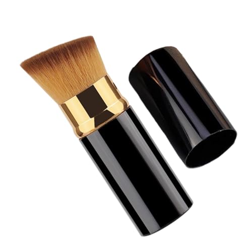 Juego de brochas de maquillaje, brocha Kabukî de parte plana, cepillo retráctil, cerdas portátiles, brochas de maquillaje para mujeres, para bronceador líquido, protector solar, crema