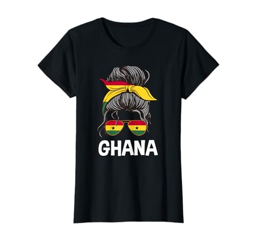 Ghana - Moño de pelo desordenado para mujer Ghana Camiseta