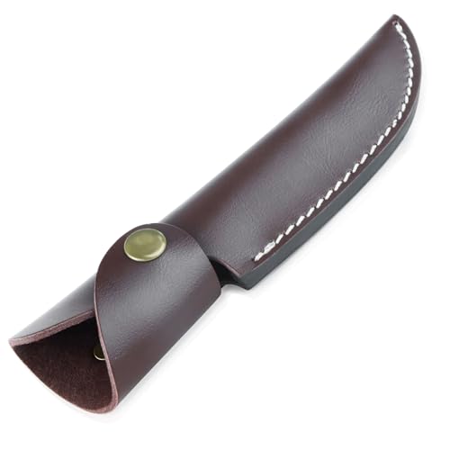 duozoanz Gaine de Couteau en Cuir, Etui Droit de 22 cm, Etui Couteau PU avec Boucle de Ceinture et Boutons-Pression pour Hommes et Femmes