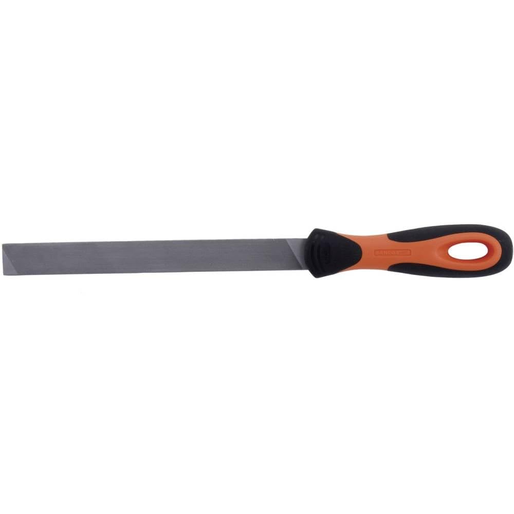 Bahco 4-144-08-2-2 "Ergo" Cut 2 Mill Saw Flat File with Handle, Grey/Black/Orange, 200 x 20 x 2.5 mm
