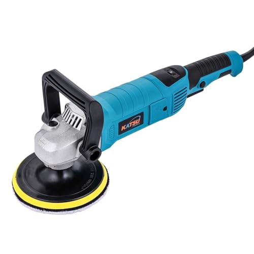KATSU Tools Pulidora eléctrica coche 1200 W 150 mm – rotativa, 6 velocidades variables, lijadora angular máquina de encerado detailing