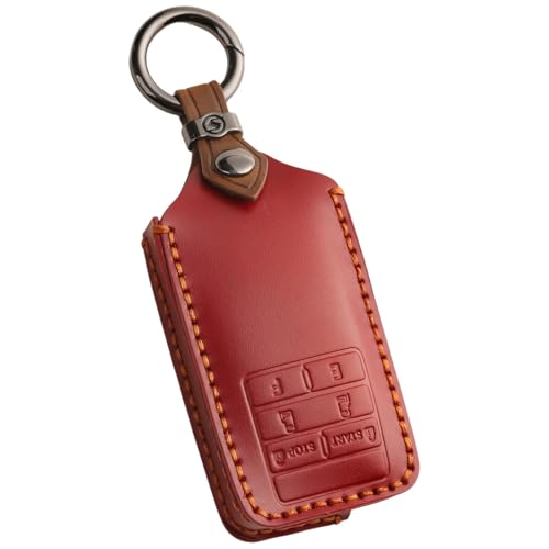 トヨタ エンジンスターター カバー アルファード ノア80系 VOXY 80系 カローラ ハリア C-HR スマートキー エンジンスターター 一体型 本革 カバー キーケース エンジンスターター 保護ケース 専用設計(ワインレッド)