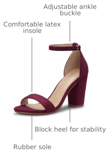 Image of PARTY Women's Chunky Block Heels Open Toe Ankle Strap 3 Inch Heeled Sandals Comfortable for Wedding and Prom