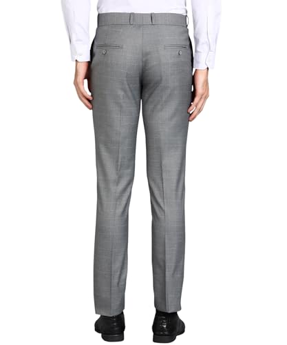 Image of GHPC Stylish Slim Fit Polyester Lycra Stretchable Formal Pant for Men | Mens Fashion Checkered Wear Dress Trousers Pants for Office or Party
