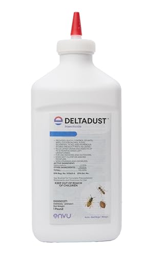 DeltaDust Insecticide 1 lb | Waterproof Pest Control for Ants Roaches and Spiders | Crack-and-Crevice Bug Dust for Indoor and Outdoor Use | Effective for Up to 8 Months