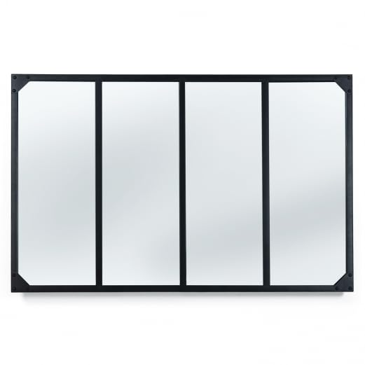 IDMarket – Espejo de cristal con 4 bandas de diseño industrial 110 x 70 cm