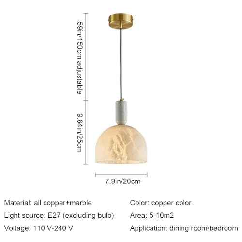 Lustre de chevet LED compact en marbre pour optimiser l'espace nuit