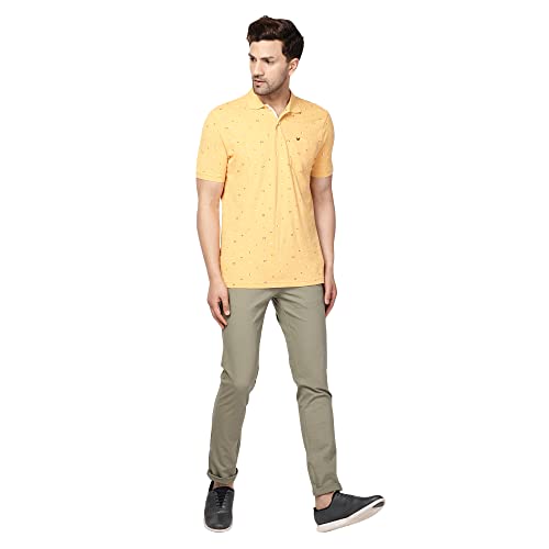 Image of Blackberrys Men's Textured Beige Slim-Fit Trousers |Office Wear & Casual Wear
