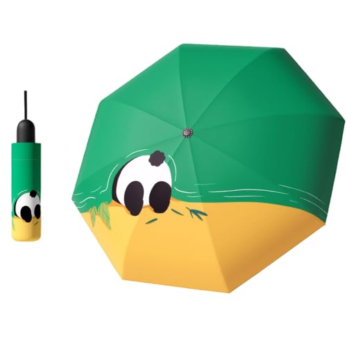 Meichoon Parapluie portable compact UPF50+ Protection solaire Léger et imperméable Motif chat, canard, panda, chiot pour usage quotidien