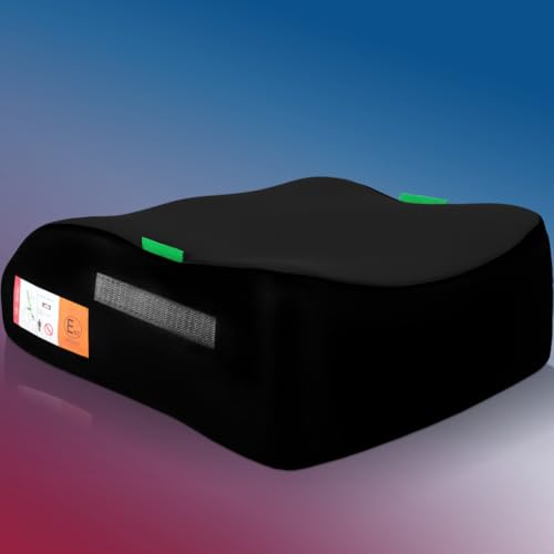 Kindersitzerhöhung Sitzerhöhung ergonomisch Kinder 135-150 cm Auto Sitz ECE R129 Bezug waschbar (Schwarz)