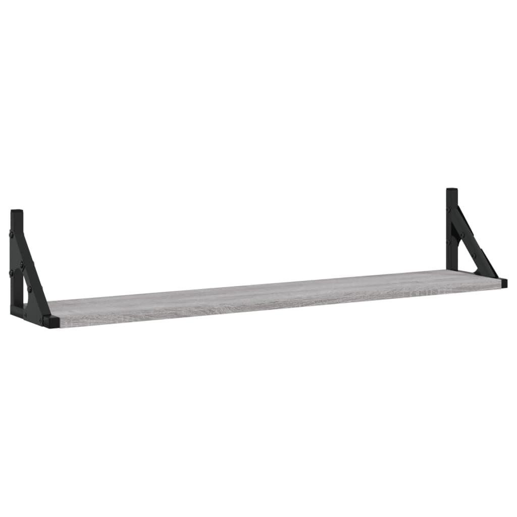 Set di 2 mensole da parete, colore grigio Sonoma, 80 x 15 x 15,5 cm, mensole sospese