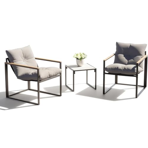 3D MATRIX Patio Furniture Set, 3 Piece Bistro Patio Sets, Small Bistro Set, Small Balcony...