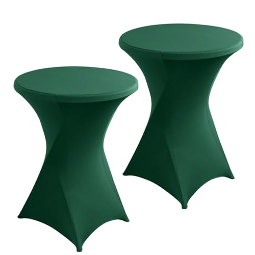 ENEN 2 pièces Housse pour Mange-debou, Nappe en élasthanne Extensible de Couleur Unie Couverture pour Table Debout, Haute de Bistro, Table Ronde, Cocktail,...