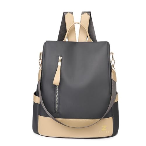 Mochila Feminina Impermeável Antifurto Casual Reforçada Com Compartimento Para Laptop Viagem Escolar Trabalho Moda Confortável Leve E DuráveL - ZAFIN (Cinza)