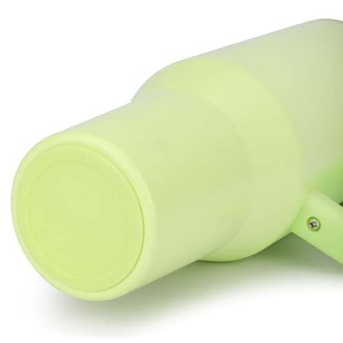 Image of House of Quirk 1200ML Tumbler with Handle & Simple Flip Straw - Car Cup Holder Friendly, Leak Resistant Stainless Steel Water Bottle with Rubber Base (Neon Green)