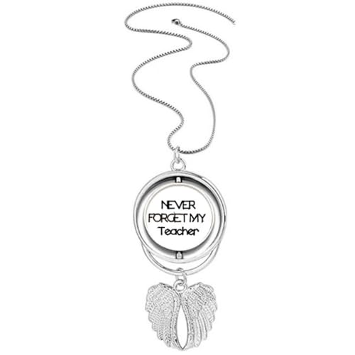 Collier ailes d'ange avec gravure Teacher pour honorer l'enseignante de votre enfant