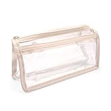 Multifunción: Nuestra bolsa de lápices transparente puede satisfacer sus diferentes necesidades, no solo es una caja de lápices, sino que también se puede usar como bolsa de cosméticos, bolsa de maquillaje de viaje para mujeres.