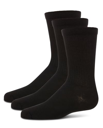 MeMoi Boys' 3 Pair Pack Ribbed Cotton Blend Crew Sport Socks