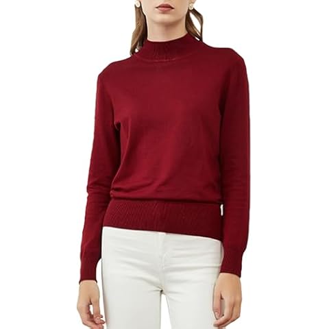 Woolicity Women's Mock Turtle Neck Jumper Cover