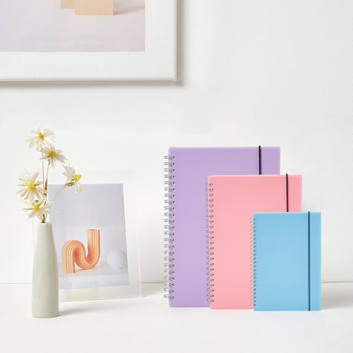 Papier ligné 100g d'exception pour ce lot de 3 carnets A5 à spirale - 6
