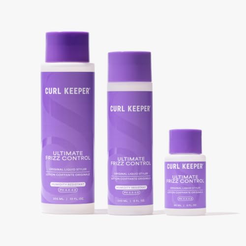 Image of Curl Keeper Ultimate Frizz Control Liquid Styler for Curly Hair - Anti Frizz Hydrabond Humidity Shield Gel for Waves, Rings and Coils, Lightweight Water Based Defrizzing Styling Product, 12oz /355ml