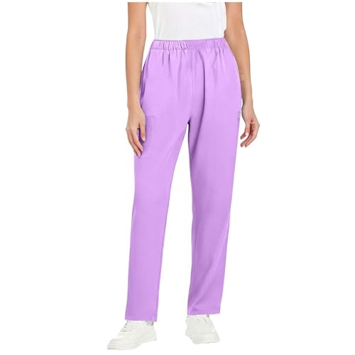 Image of Women's Medica Scrub Pants Pull On Workwear Cargo Pocket Elastic Waist Hospital Uniform Trousers