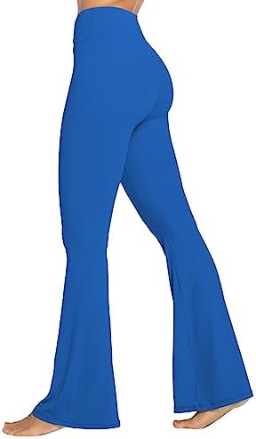 Calça legging feminina flare de 86 cm sem costura frontal com cin...