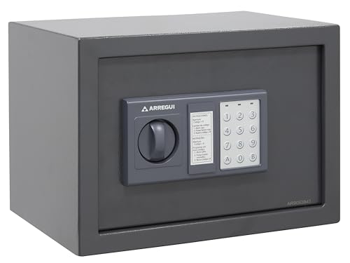 ARREGUI Class T25EB Caja Fuerte para el Hogar de Apertura con Codigo Programable | Caja de Seguridad para Casa | 25 x 35 x 25 cm | Caja Fuerte de Acero con Llave de Emergencia | 17 L