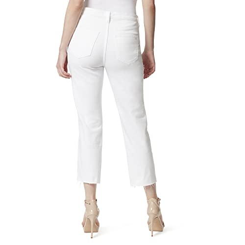 Jessica Simpson womens Spotlight High Rise Slim Straight Crop Jeans, White - Destruction, 25 US3