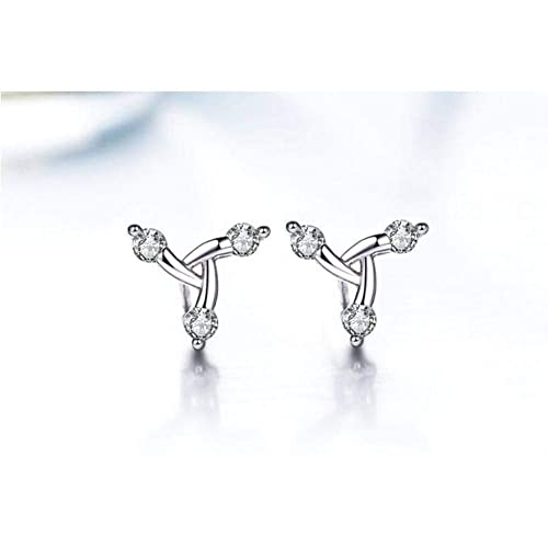 Boucles d'oreilles anti-allergie en argent et cristal pour femme - 6