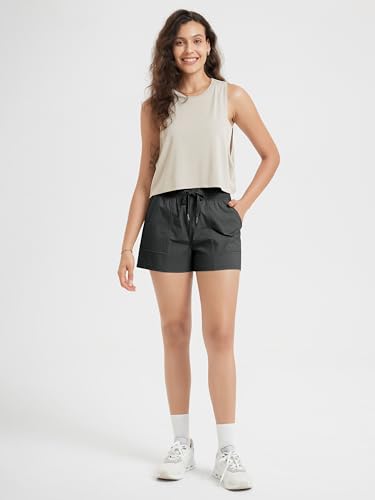 ODODOS Women's Athletic Shorts 3.5'' High Waisted Lightweight Ripstop Quick Dry Workout Running Casual Shorts with Pockets4