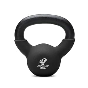 The Indian Made Jimwalt Black Series Premium Half Coating Neoprene Kettlebell 2KG to 48KG (गर्व से भारत में बनाया गया, Proudly Made in India) (2 KG (4.4 LBS))