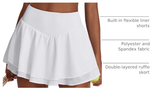 Image of PINSPARK Womens Tennis Skirt Pleated High Waisted Golf Skort with 3 Pockets