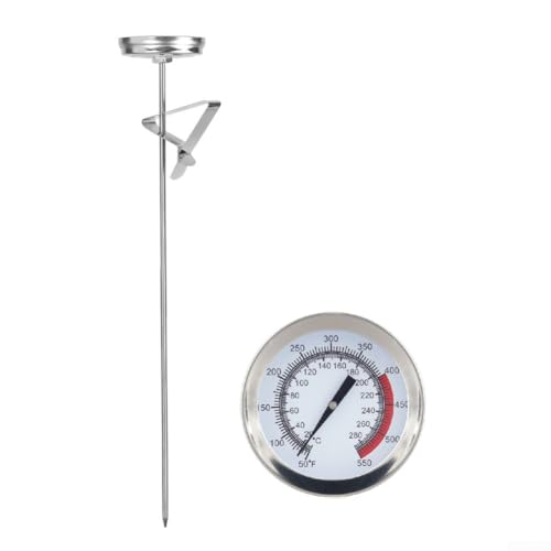 Thermomètre à viande pour cuisson avec sonde de 20 cm, thermomètre de cuisine en acier inoxydable pour barbecue rôti et friture profonde