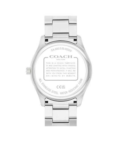 Image of COACH Men's Oliver 3H Quartz Watch, 41mm Case Size, Stainless Steel Bracelet, Date Display, Classic for Every Day - Gift for Him
