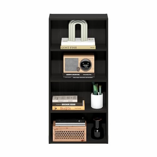 Furinno Basic Book Shelf, 4-Tier Bookcase with Open Shelf, Bookshelf, Cube Storage Organizer, 7 x 17 x 35, for Living Room, Bedroom, Home Office, Espresso - Image 4