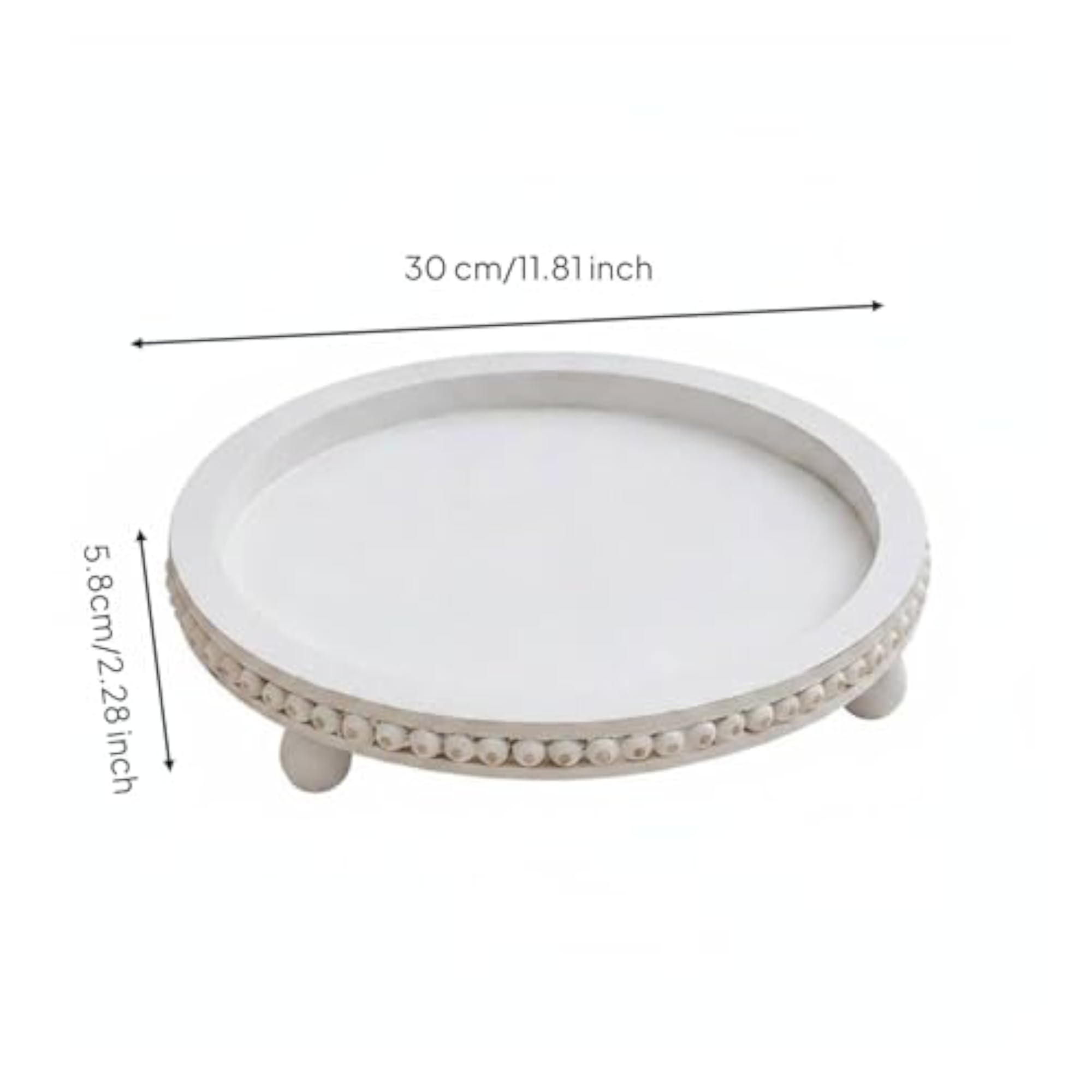 Elegant Wood Candle Holder Tray, Sturdy Round Design