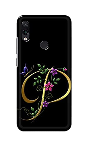Image of Printed Hard Back Cover Case for Mi Redmi Note 7 | Mi Redmi Note 7 Pro | Mi Redmi Note 7S Back Cover (Alphabet P) -1803
