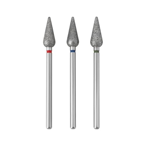 LT Easiyl Brocas Cónicas de Diamante para Cutículas de 2,35 Mm 3 Unidades para Pulido de Uñas Finas Medianas Y Gruesas.
