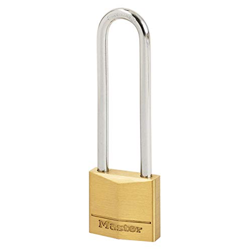 Master Lock 150EURDLJ Key Padlock with Brass Body and Long Shackle, Gold, 10,7 x 5 x 1,4 cm