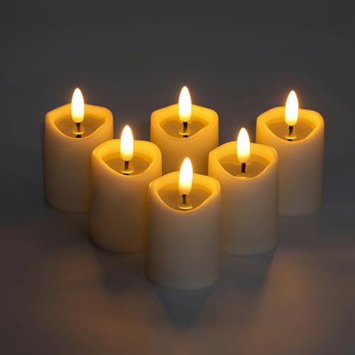 Simplelight Ivory Flameless Votive Candles with Timer Set of 6