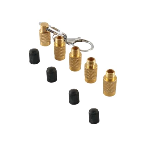 Image of smilfuy 4 in 1 Brass Air Down Tire Deflator, Offroad Tyre Deflation Valve Tool | Portable Design, Car Tire Pressure Relief Bleeder Set, Heavy Duty Off-Road Accessories, Keychain Storage, Valve Cap Included