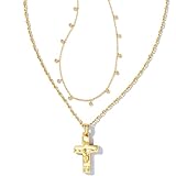 Kendra Scott Amelia Cross Necklace Gift Set, 14k Gold Plated Brass, Crystal, Fashion Jewelry for Women