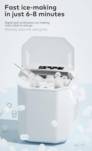 ASHLGQB Eiswürfelmaschine, schnelle Eiszubereitung in nur 6-12 Minuten, mit 1,3 l Fassungsvermögen, LED-Anzeige, Eiswürfelmaschine für Bar, Zuhause, Restaurant 5 ASHLGQB Eiswürfelmaschine, schnelle Eiszubereitung in nur 6-12 Minuten, mit 1,3 l Fassungsvermögen, LED-Anzeige, Eiswürfelmaschine für Bar, Zuhause, Restaurant